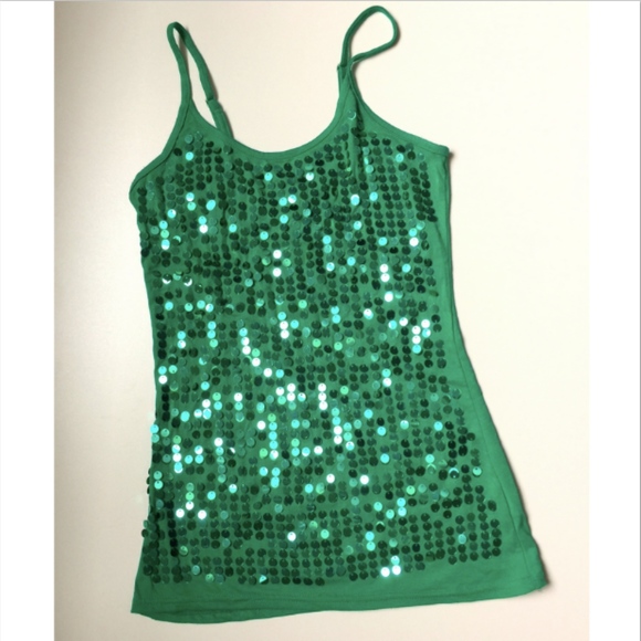 emerald green sequin top